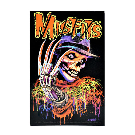 Nightmare on Misfits Street Sticker featuring skeleton graphic, 5" x 3.25", USA made