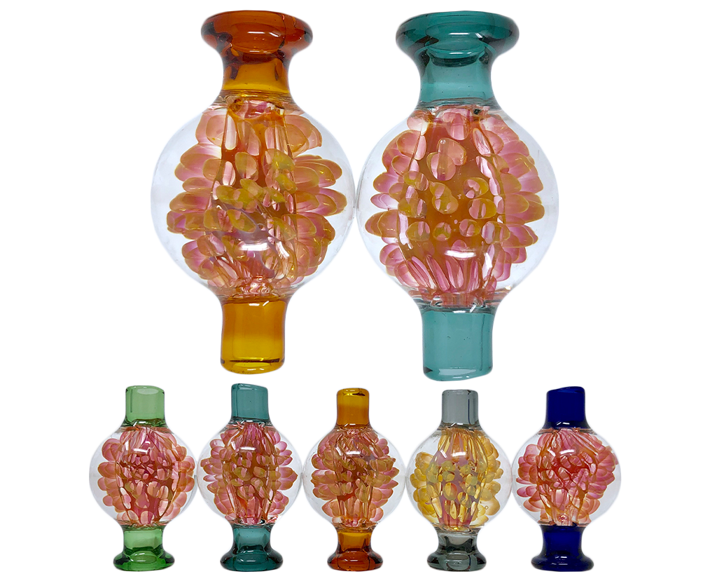 AFM Hot Rod Charlie Glass Dab Rigs with Quartz Bangers in various colors, front view