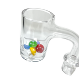 AFM Glass Accessory with Colorful Mushroom Marble Pearls, Borosilicate - Angled View