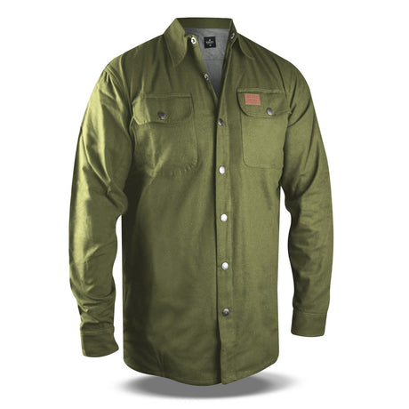 No Bad Ideas McClane Olive Canvas Jacket front view on a seamless white background