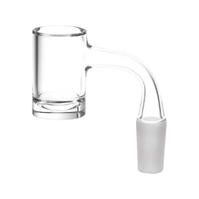 Clear Quartz Banger with Thick Bottom and Beveled Edge, 90 Degree Joint, Side View