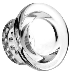 NoGoo Silicone Spoon Hand Pipe clear borosilicate glass bowl replacement, close-up view
