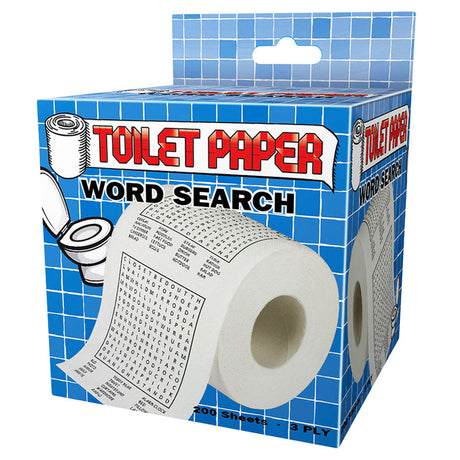 Novelty Toilet Paper with Word Search Puzzle - 200 Sheets, 3 Ply, Front View