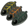 Oak And Earth Creations Ceramic Leaf Pipes in Charcoal Color - Top View