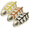 Oak And Earth Creations Ceramic Leaf Pipes in Ivory with Intricate Detailing