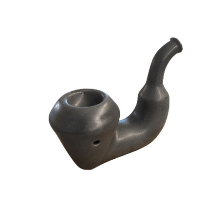 Charcoal Oak And Earth Creations Ceramic Sherlock Pipe - Angled Side View