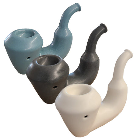 Oak And Earth Creations Ceramic Sherlock Pipes in Various Colors - Angled View