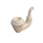 Ivory Oak And Earth Creations Ceramic Sherlock Pipe, Angled Side View on White Background