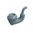 Wave Blue Oak and Earth Creations Ceramic Sherlock Pipe on a White Background