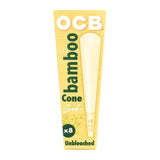 OCB Bamboo Unbleached Cones 32 Pack, 1 1/4" Size, Eco-Friendly Rolling Papers Front View