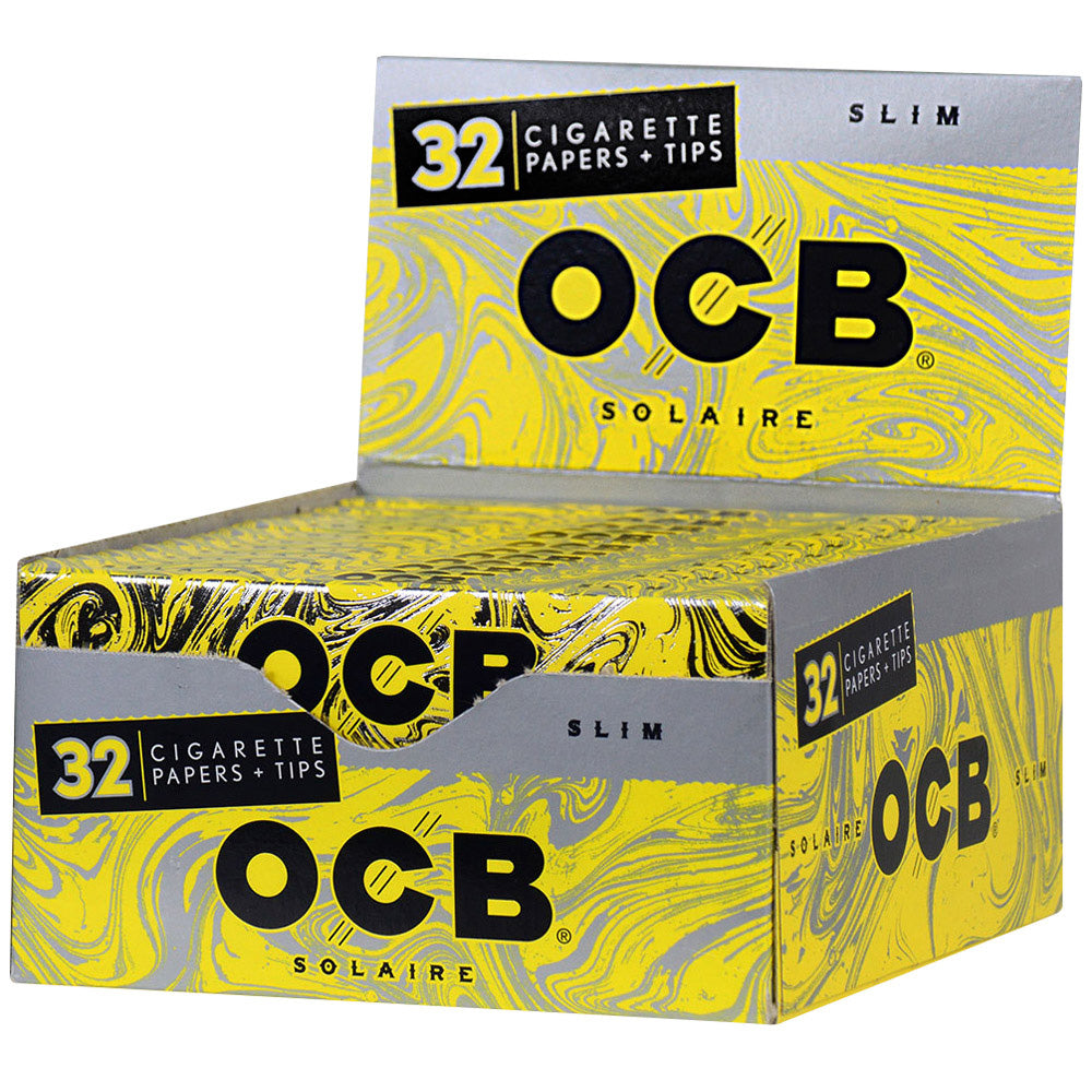 OCB Solaire Slim Rolling Papers & Tips pack, French-made, clear color, front view