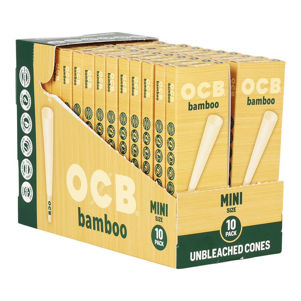 OCB Unbleached Bamboo Pre-Rolled Cones | 24pk Display