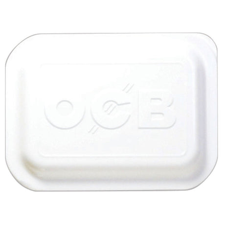 OCB - White Rolling Tray Lid in Large Size, Top View on Seamless White Background