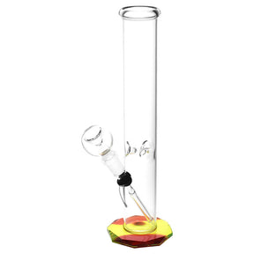 10.5" Octagonal Base Straight Tube Water Pipe with 14mm Female Joint, Front View