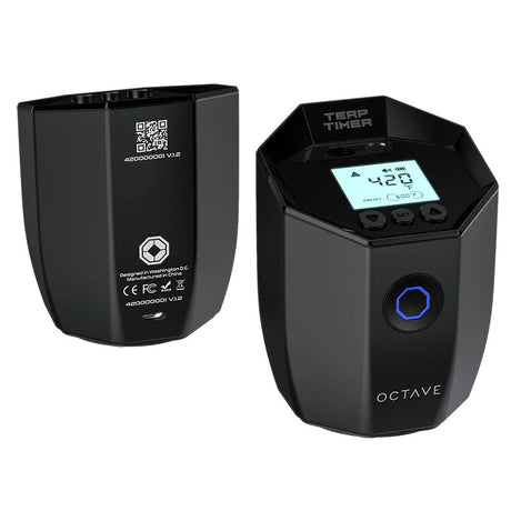 Octave Terp Timer with 900mAh battery, front and angled view showing digital display