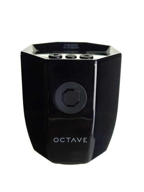 Octave Terp Timer in black, front view, 3.5" high, aluminum body, 1000mAh battery for dab rigs