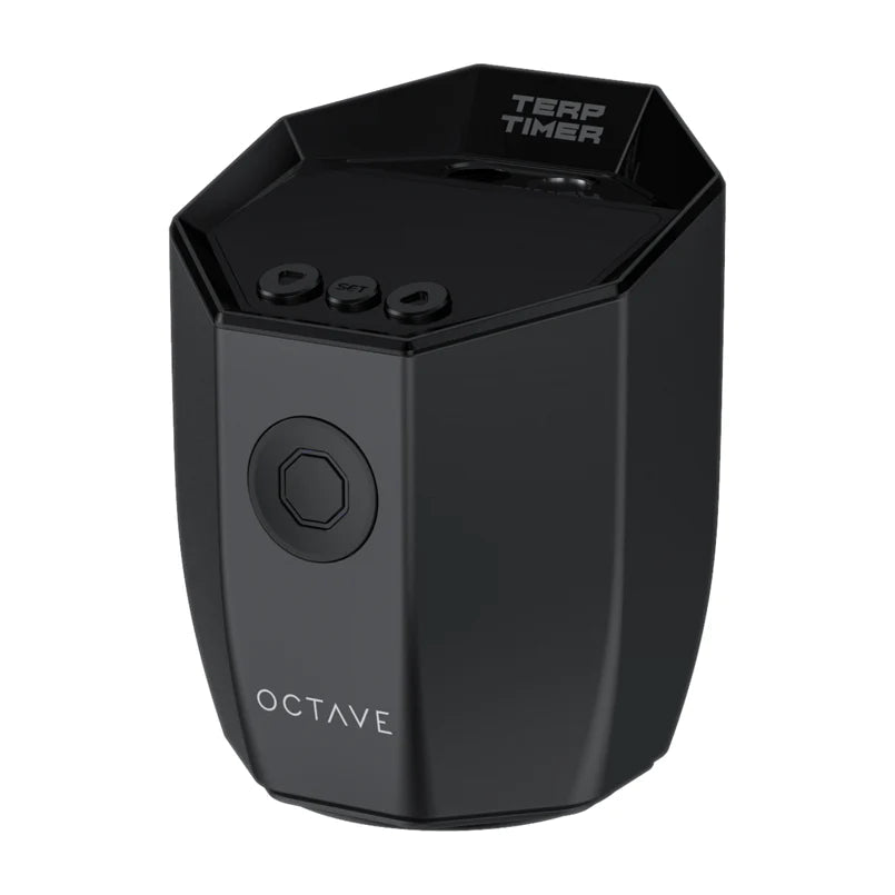 Octave Terp Timer in Glossy Black, 3.5" Aluminum with 1000mAh Battery, Front View