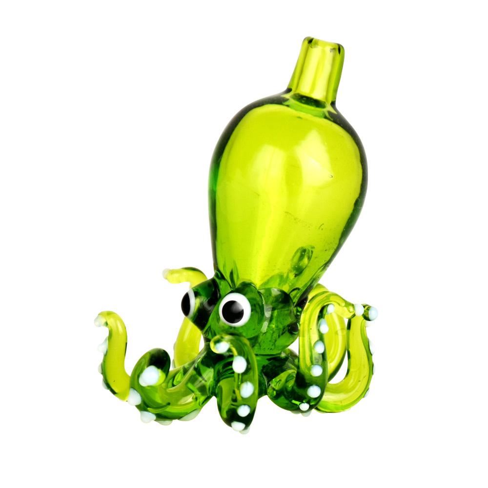 Borosilicate glass octopus-shaped directional carb cap for concentrates, 1.25" size, in assorted colors