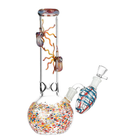 10" Octopus Frit Bubble Base Water Pipe with 14mm Female Joint - Front View