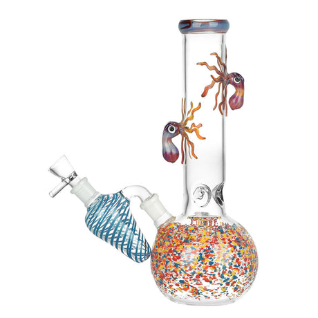 10" Octopus Frit Bubble Base Water Pipe with 14mm Female Joint, Borosilicate Glass, Front View