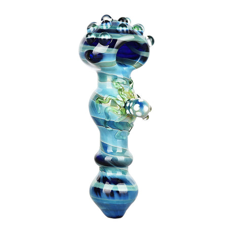 Ogling Octopus 4.5" Glass Pipe with Clear Borosilicate Design - Front View