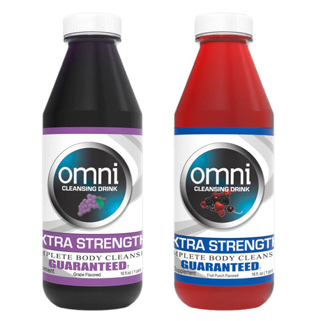 Omni Extra Strength Cleansing Drinks in Grape and Fruit Punch, 16oz Front View