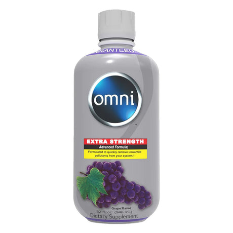 Omni Liquid Detox Drink by High Voltage, 32oz Grape Flavor, front view on white background