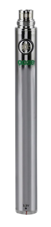 Ooze Adjustable Twist 1100mAh Battery in Silver - Front View, 510 Thread for Vaporizers