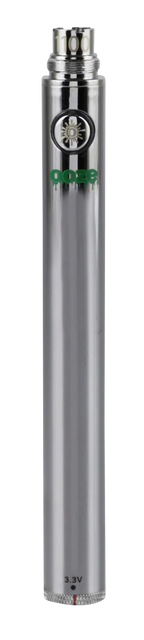 Ooze Adjustable Twist 1100mAh Battery in Silver - Front View, 510 Thread for Vaporizers