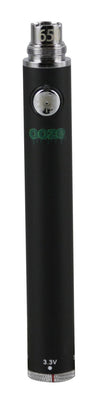 Ooze Adjustable Twist Battery in Black, 4.25" Vape Accessory with Voltage Dial - Front View