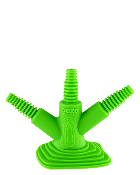 Ooze Banger Hanger Silicone Stand in vibrant green, front view, compatible with various joint sizes