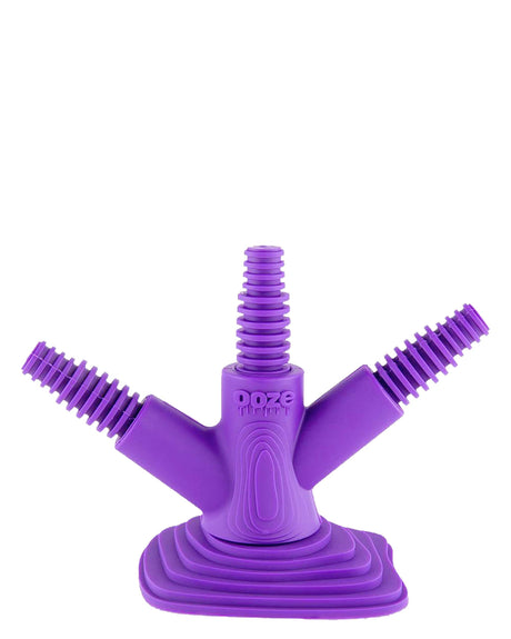 Ooze Banger Hanger Silicone Stand in Purple, front view, for 14mm to 19mm bangers, durable and heat resistant
