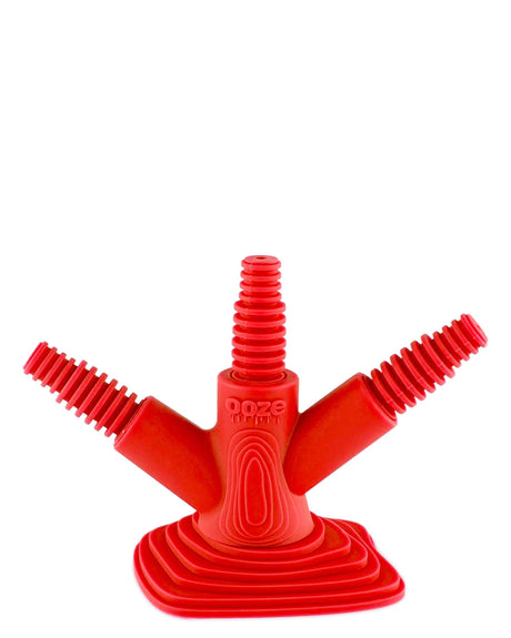 Ooze Banger Hanger Silicone Stand in Red, Front View, for 14-19mm Joints, Durable Storage Solution