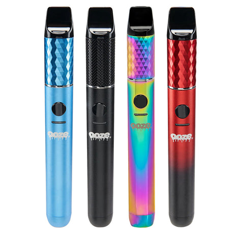Ooze Beacon Slim Wax Pens in blue, black, rainbow & red, 800mAh battery, front view