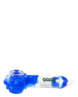 Ooze Bowser Silicone Pipe in Blue and White, Durable Spoon Design, 4" Length, for Dry Herbs