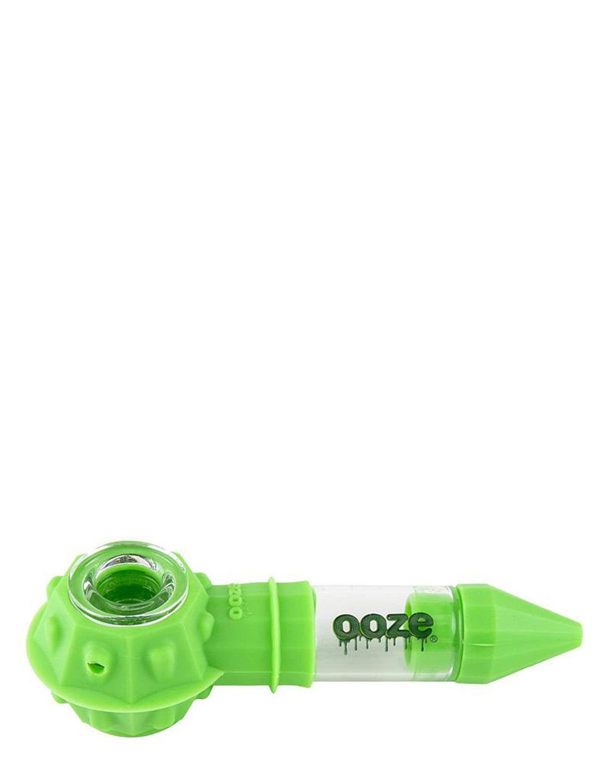 Ooze Bowser Silicone Pipe in Green, Durable Spoon Design, 4" Length, for Dry Herbs