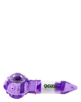 Ooze Bowser Silicone Pipe in Purple, Side View, Quartz Bowl, for Dry Herbs, 4" Length