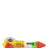 Ooze Bowser Silicone Pipe in Rasta colors, side view, for dry herbs with quartz bowl