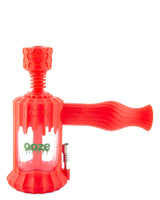 Ooze Clobb 4 in 1 Silicone Pipe in Scarlet, Hammer Design with Quartz Bowl - Front View