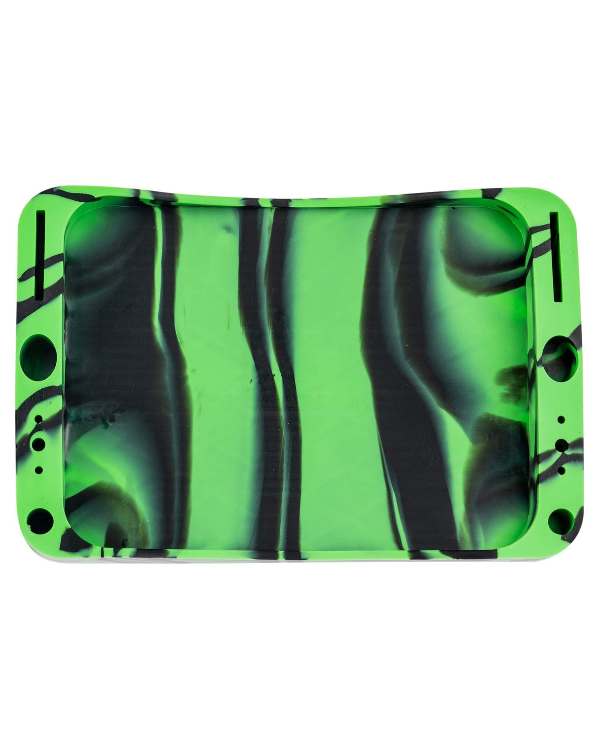 Ooze Dab Depot 3 Piece Combo Tray in black and green, large silicone rolling accessory