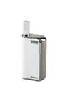 Ooze Duplex Dual Extract Vaporizer in White, Front View with Glass Cartridge, Portable Battery-Powered