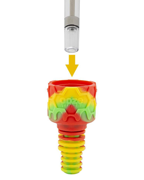 Ooze Echo 4-in-1 Silicone Bong Bowl in Multicolor, 14mm Joint - Front View
