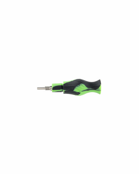 Ooze Echo 4-in-1 Silicone Bong in Green, Side View, Compact and Travel-Friendly