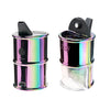 Ooze Electro Barrel Electric Dab Rig in Rainbow variant, 2000mAh battery, side view with open chamber