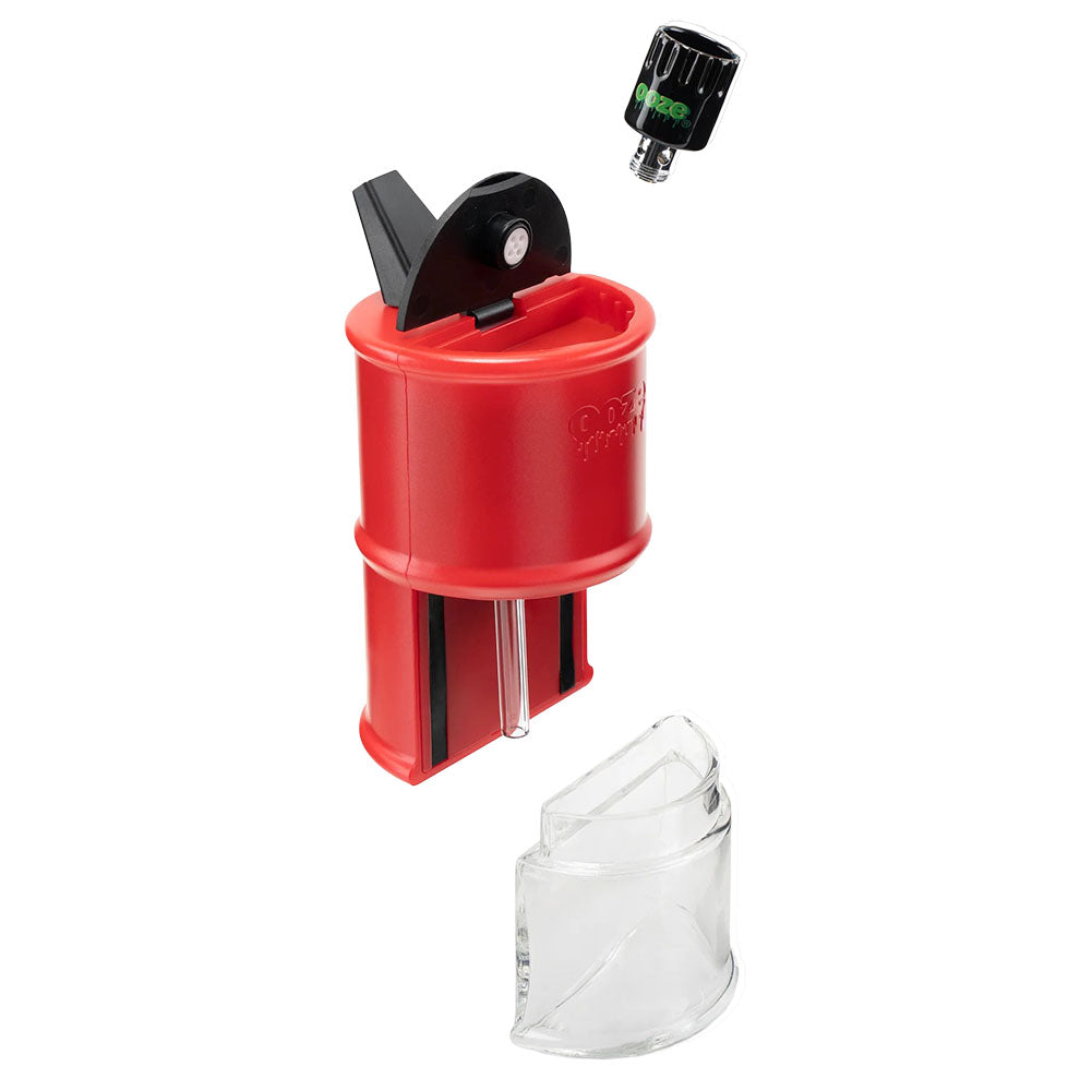 Ooze Electro Barrel Electric Dab Rig in Red with 2000mAh Battery, Isolated Front View