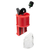 Ooze Electro Barrel Electric Dab Rig in Red with 2000mAh Battery, Isolated Front View