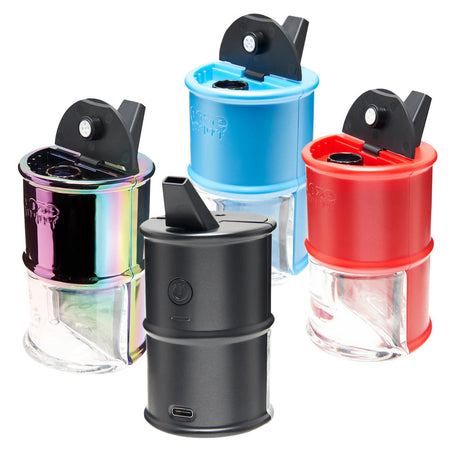 Ooze Electro Barrel Electric Dab Rigs in various colors with 2000mAh battery, front view