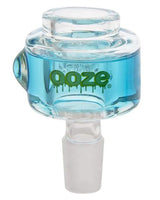 Ooze Glyco Freezeable Glass Bowl in Aqua Teal, Heavy Wall for Dry Herbs, Front View