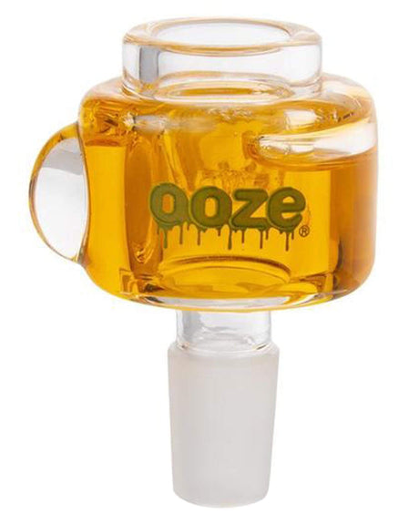 Ooze Glyco Freezeable Glass Bowl in Juicy Orange, front view, for dry herbs with heavy wall