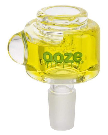Ooze Glyco Freezeable Glass Bowl in Mellow Yellow, 14mm Joint, for Dry Herbs - Front View